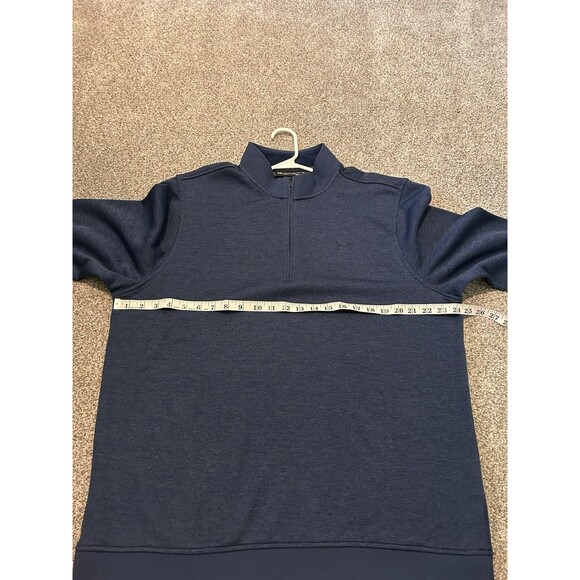 Under Armour Sweater Mens XL Blue Pullover 1/4‎ Zip Long Sleeve Cold Gear Loose - Picture 3 of 10
